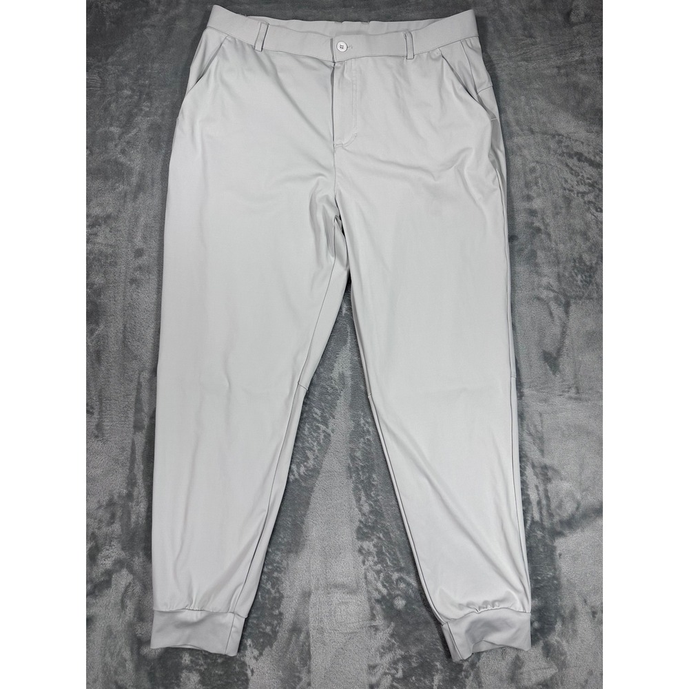 Mens Light Gray Performance Jogger Pants XL Stretch Golf Athletic Tapered Leg